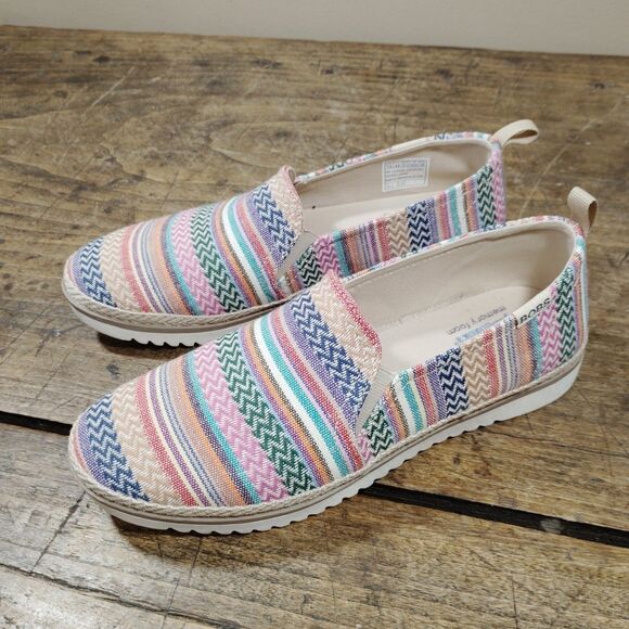 SKECHERS Shoes - Skechers Sz 7.5 Loafers Shoes BOBS Flexpadrille Stripes Slip On VGC